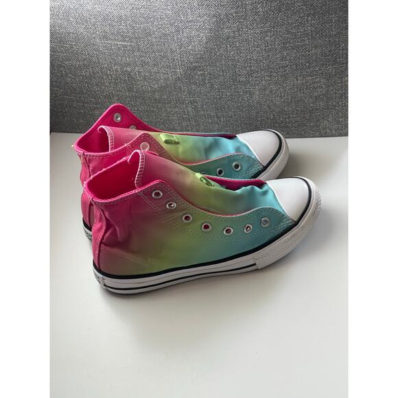 Size 3 Converse Youths Chuck Taylor All Star HI TOP Rainbow Shoes No Laces - Picture 4 of 8